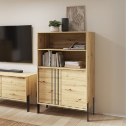 Comodă înaltă Nexo ADRK Stejar Artisan PAL laminat 16 mm 80x40x127 cm