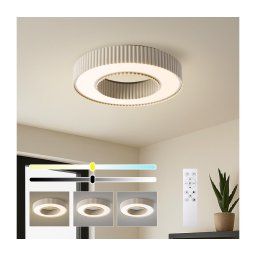 Brilagi – Plafonieră LED dimabilă LUMIX, 48 W, 230 V, 3000–6000 K, bej, Ø 50 cm, telecomandă inclusă
