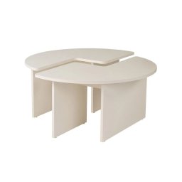 Hanah Home masa cafea rotunda living D90x41 cm, PAL 18mm, design minimalist, wood white - Verificat A · Re-Bloom