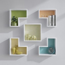 Hanah Home etajera de perete 180x59.3x15 cm, PAL 18mm, rafturi multiple, concept modern, alb - Verificat A · Re-Bloom