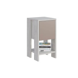 Hanah Home noptiera dormitor 30x50x55 cm, PAL 18mm, sertar pivotant, alb si moka deschis - Verificat A · Re-Bloom