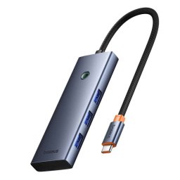 Hub Docking Station Baseus UltraJoy 7-in-1, USB-C la 3x USB-A, 1x HDMI, 1x SD, 1x microSD, 1x PD 100W, Gri