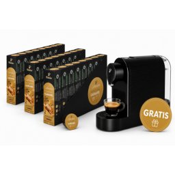 Pachet 24 cutii capsule Tchibo Cafissimo Espresso Caramel si espressor Tchibo Pure Plus cadou
