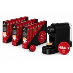Pachet 24 cutii capsule Tchibo Cafissimo Espresso Elegant Aroma si espressor Tchibo Pure Plus cadou