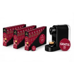 Pachet 24 cutii capsule Tchibo Cafissimo Caffe Crema Barista Colombia si espressor Tchibo Pure Plus cadou