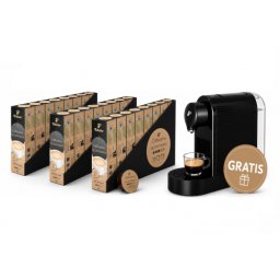 Pachet 24 cutii capsule Tchibo Cafissimo Decaffeinated Caffee Crema si espressor Tchibo Pure Plus cadou