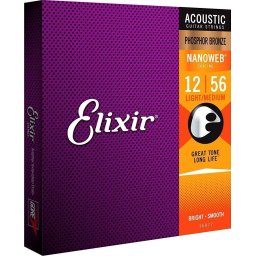Elixir Nanoweb Light Medium Acoustic Phosphor Bronze 12-56