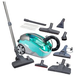 Aspirator cu filtrare prin apa Thomas Multi Clean X10 Parquet 788577, 1400 W, 3 trepte de viteza, filtru lavabil HEPA13, sac XXL praf 6 L, Verde