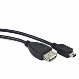 Cablu Gembird USB OTG AF la Mini-BM, 0.15 m, Negru