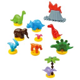 Set de constructie Marioinex Dinosaurs blocks, 25 elemente, tematica dinozauri