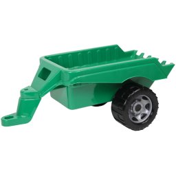 Remorca Jucarie Lena ZL-02124, Verde, din Plastic, cu Antrenament Abilitati Motorii, 48 cm lungime