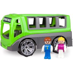 Autobuz de jucarie Lena Truxx Bus, Mecanic, Cu figurine, Varsta 2+ ani, Interior/Exterior