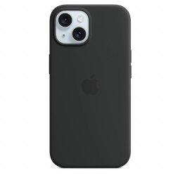 Husa telefon APPLE iPhone 15 Silicone Case cu MagSafe, Negru