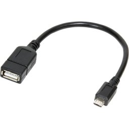 CABLU adaptor OTG LOGILINK, pt. smartphone, Micro-USB 2.0 (T) la USB 2.0 (M), 20cm, asigura conectarea telef. la o tastatura, HUB, stick, etc., negru
