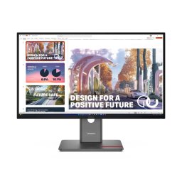 Monitor IPS LED Lenovo ThinkVision 27" P27QD-40, QHD 2560 x 1440, HDMI, DisplayPort, Pivot, 120 Hz, 4 ms Negru