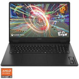 Laptop Gaming HP OMEN 17-db0006nq, Procesor AMD Ryzen™ 5 8645HS, Display 17.3'' Full HD (1920 x 1080), IPS, 144Hz, Memorie RAM 16GB DDR5, Capacitate 1TB SSD, Placa video dedicata NVIDIA® GeForce RTX™ 4050 6GB GDDR6, Free DOS, Black (INT Keyboard)