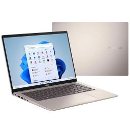 Laptop Asus Vivobook 14 X1407, Qualcomm X1-26-100, 14 inch, RAM 16 GB, SSD 512 GB, Adreno, Windows 11 Home, Auriu