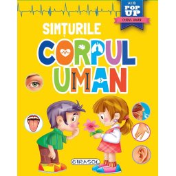 Carte educativa GIRASOL Corpul uman - Simturile, Mini pop-up, 10 pagini cartonate, 5 simturi