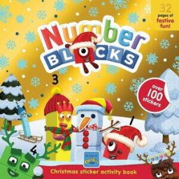 Carte cu abtibilduri si activitati Numberblocks Magia Craciunului, 32 pagini, peste 100 abtibilduri, tematica Craciun