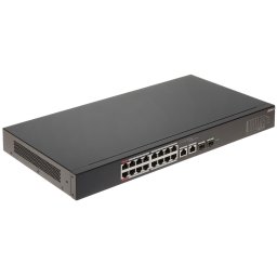 Switch Dahua CS4218-16ET-240, cu management, 16 porturi FastEthernet, 2 porturi GigaEthernet, 2 porturi SFP, PoE, Negru