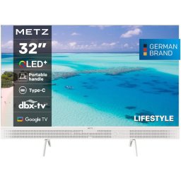 Televizor QLED METZ 32MQE7100Z, 32 inch / 80 cm, HD Ready, Smart Google TV, Wi-Fi, Boxe, Clasa E, Alb
