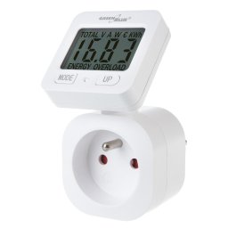 Contor de energie GreenBlue GB615 E, wattmetru, 16A, maxim 3680 W, sub-memorie, Alb