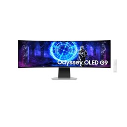 Monitor Gaming Samsung Odyssey OLED G9, Ecran curbat, 49 inch, DQHD 5120x1440 pixeli, HDMI, DisplayPort, Boxe, 240 Hz, 0.03 ms, Argintiu