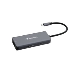 Hub USB Verbatim 32157, USB-C 3.2 Gen 1, HDMI 4K, Gigabit Ethernet, USB PD 100W, Gri