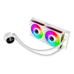 Cooler Procesor Gamemax Iceburg 240 Digital, Compatibil Intel / AMD, Racire lichid, Iluminare ARGB, Display, Alb