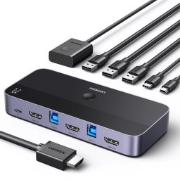 Switch Video HDMI UGREEN CM664, Rezolutie maxima 4K 60Hz (HDR), Plug & Play, Negru