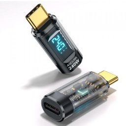 Adaptor Media USB-C Techsuit A23, USB-C la USB-C, Iesire video 8K 60Hz, Viteza transfer date pana la 40Gbps, Gri