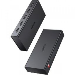 Splitter Video HDMI UGREEN CM570 (90514), Rezolutie maxima 4K la 60Hz, Latime de banda 18Gbps, Negru
