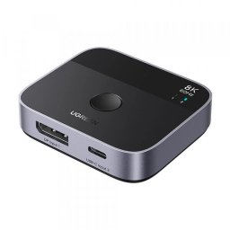 Switch Video DisplayPort / USB-C UGREEN 65878, Rezolutie 8K la 60Hz / 4K la 240Hz, Negru