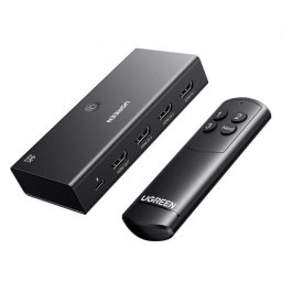 Switch Video HDMI UGREEN AW504 (55857), Rezolutie maxima 4K la 60Hz, HDMI, port InfraRed, Negru