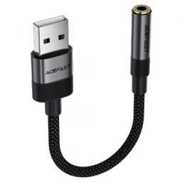Adaptor Audio Acefast J13, USB-A la Jack 3.5mm, Negru