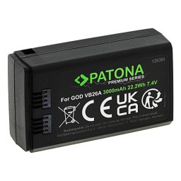 Acumulator Patona Premium compatibil Godox VB26, 3000mAh, Negru