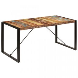 Masă de bucătărie, 160x80x75 cm, lemn masiv reciclat