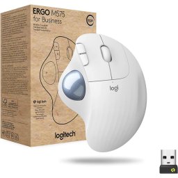 Mouse ERGO M575 for Business, trackball light grey/blue