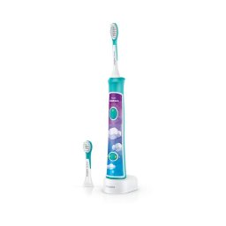 electrica pentru copii Sonicare 2 moduri de periaj 2 niveluri de intensitate 62.000 miscari/minut contine 2 capete de periere: pentru 3 si 7 ani 8 stikere conectare aplicatie Philips Sonicare for Kids Verde