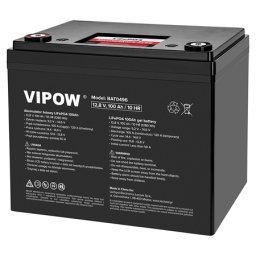 Acumulator LiFePO4 VIPOW 12.8V 100Ah cu BMS, baterie litiu