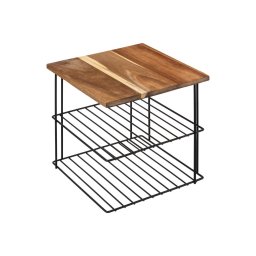 5five - Poliță de bucătărie BATO 24x24 cm negru/acacia