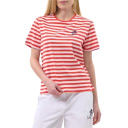 EA7 T-Shirt 7W001466AF20775 F5076 fancy stripe red