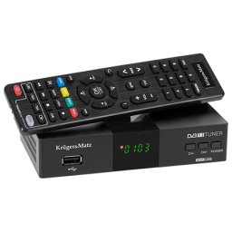 Tuner TV digital DVB-T2 Kruger&Matz H.265 HEVC cu HDMI, USB PVR si EPG