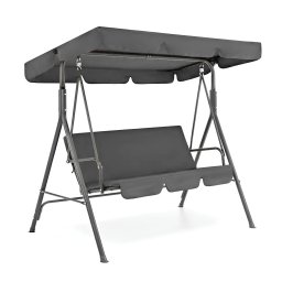 Balansoar de gradina Leziter Serenita gri, 3 locuri, 170 cm, 200 kg