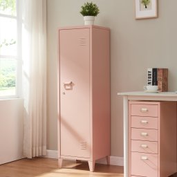Dulap metalic vestiar Kurikka 137x38x38 cm bej piersica