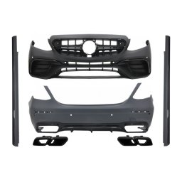 Kit exterior complet Mercedes E-Class W213 2016-2019 cu ornamente tobe negre