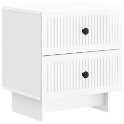 Noptiera alb lucios cu 2 sertare, 43 x 34,5 x 47,5 cm, vidaXL
