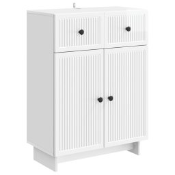Bufet Alb foarte lucios 66 x 34,5 x 90 cm Lemn prelucrat GartenMobel Dekor
