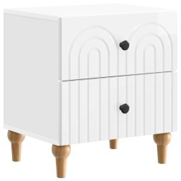 Noptiera alb foarte lucios cu 2 sertare, 43 x 34,5 x 48 cm, vidaXL