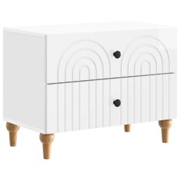 Noptiera alba lucioasa cu 2 sertare, 62 x 34,5 x 48 cm, vidaXL